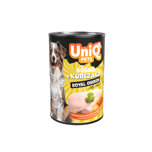 UniQ vlažna hrana za pse sa piletinom, konzerva 375 g, 50% mesa