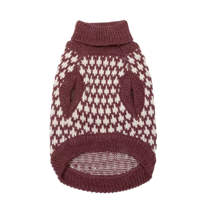 UniQ odeća za ljubimce, debeli vuneni džemper sa kragnom, bordo