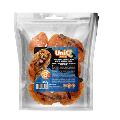 UniQ poslastice za pse, 500g, dimljeni pileći batak sa susamom