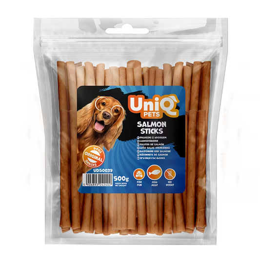 UniQ poslastice za pse, 500g, štapići od lososa