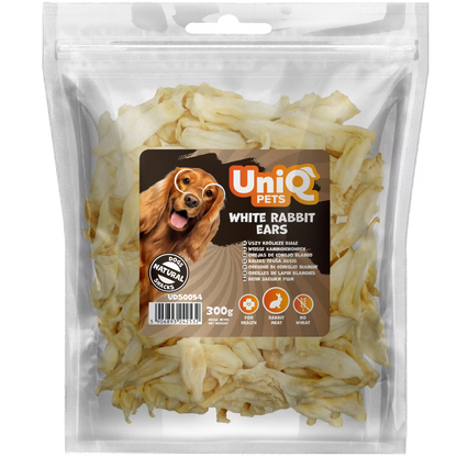 UniQ poslastice za pse, bele zečje uši