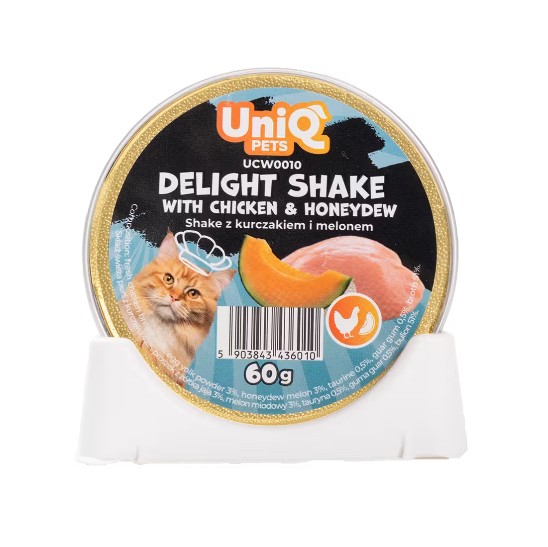 UniQ vlažna hrana za mačke, 60g×6kom, šejk od piletine i dinje