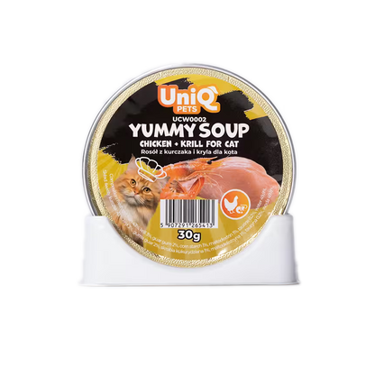 UniQ vlažna hrana za mačke, 30g×8kom, supa sa piletinom i krilom