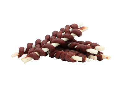 UniQ poslastice za pse, 500g, štapići od sirove kože obmotani govedinom