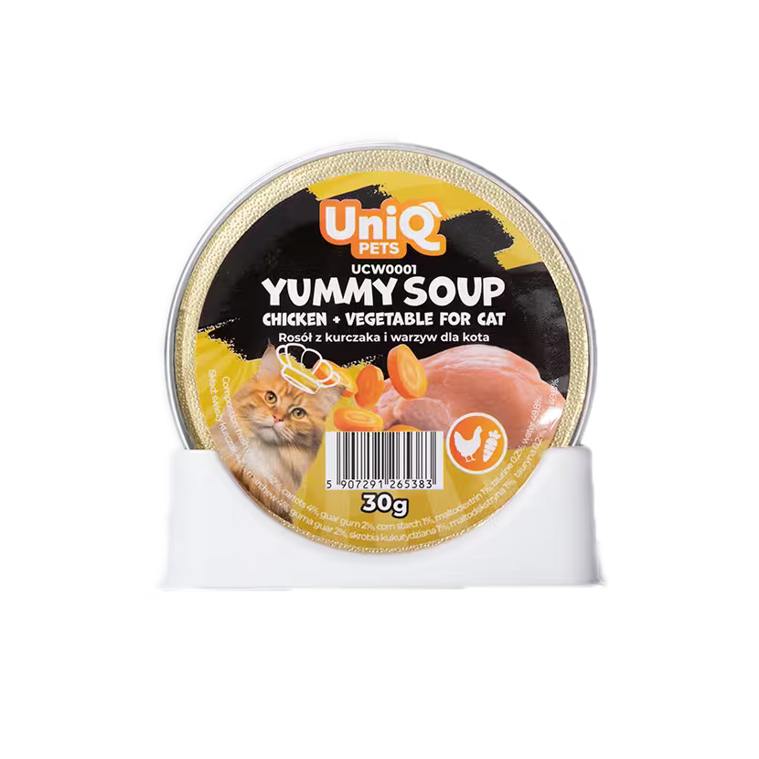 UniQ vlažna hrana za mačke, 30g×8kom, supa sa piletinom i povrćem