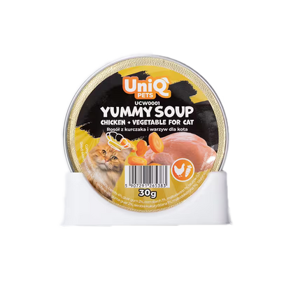 UniQ vlažna hrana za mačke, 30g×8kom, supa sa piletinom i povrćem