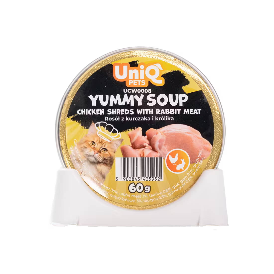 UniQ vlažna hrana za mačke, 60g×6kom, supa sa piletinom i zečetinom