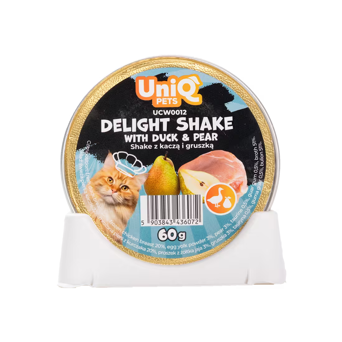 UniQ vlažna hrana za mačke, 60g×6kom, šejk od pačetine i kruške