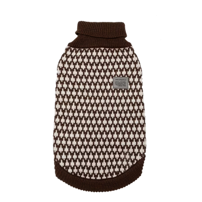 UniQ odeća za ljubimce, debeli vuneni džemper sa kragnom, braon