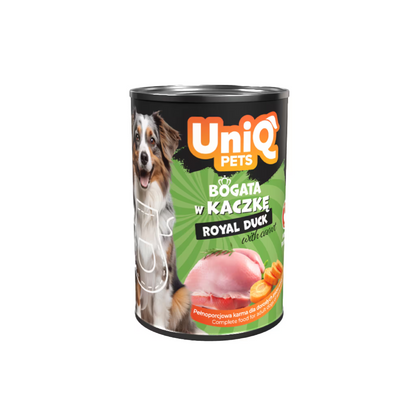 UniQ vlažna hrana za pse, 375g, pačetina