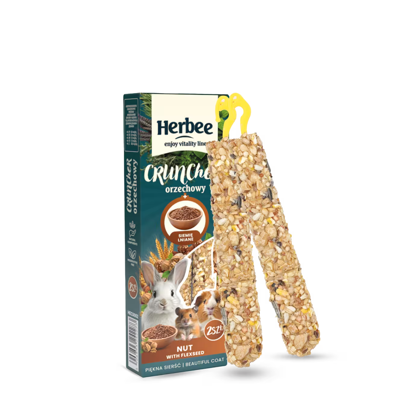 HERBEE poslastice za glodare i kuniće, 115g, orašasti plodovi i laneno seme