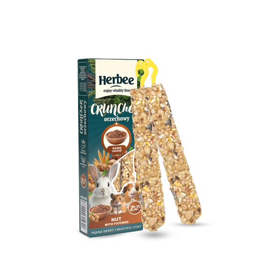 HERBEE poslastice za glodare i kuniće, 115g, orašasti plodovi i laneno seme