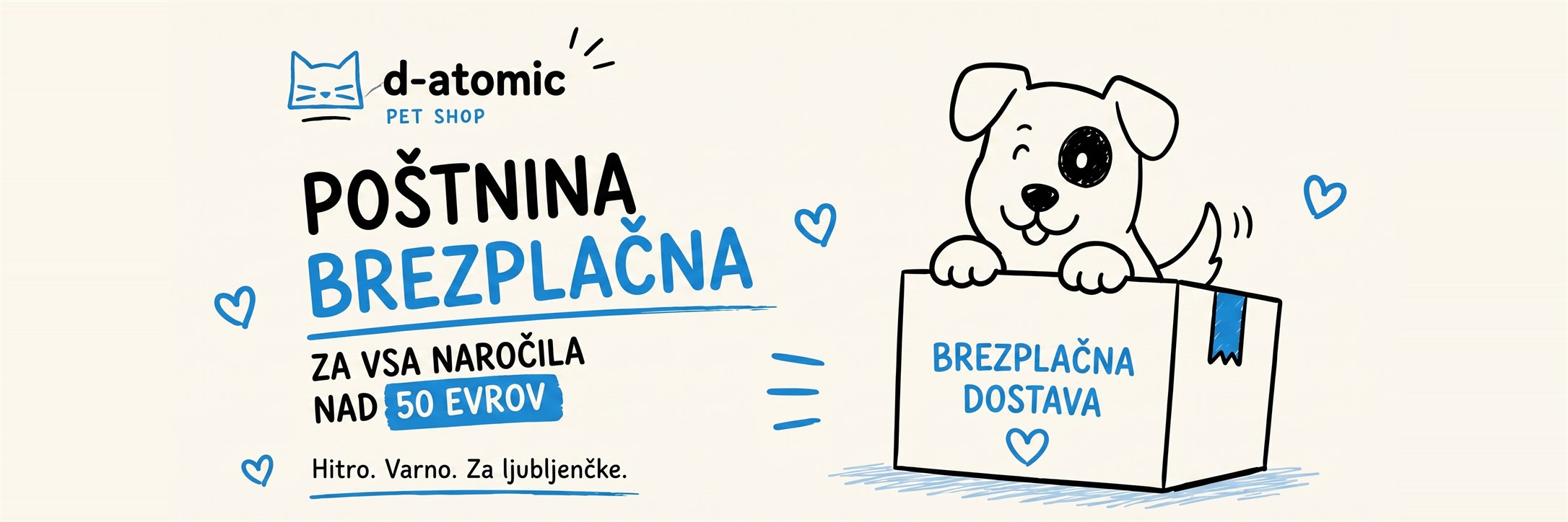 Brezplačna poštnina za vsa naročila nad 50 evrov