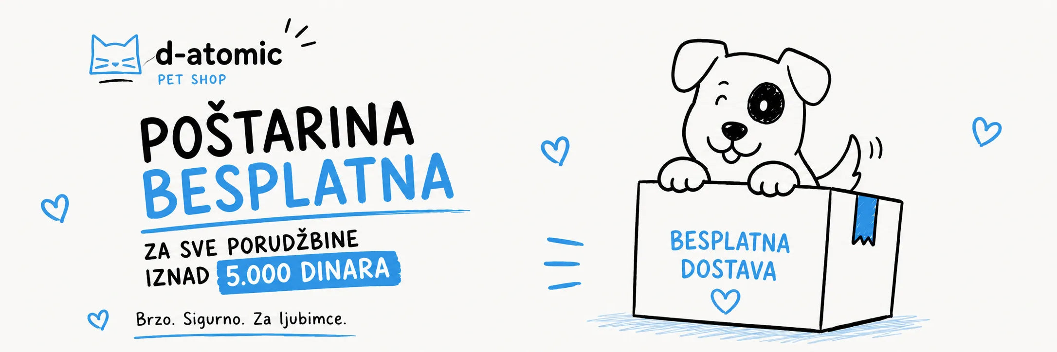 Besplatna postarina za porudzbine iznad 5.000 dinara