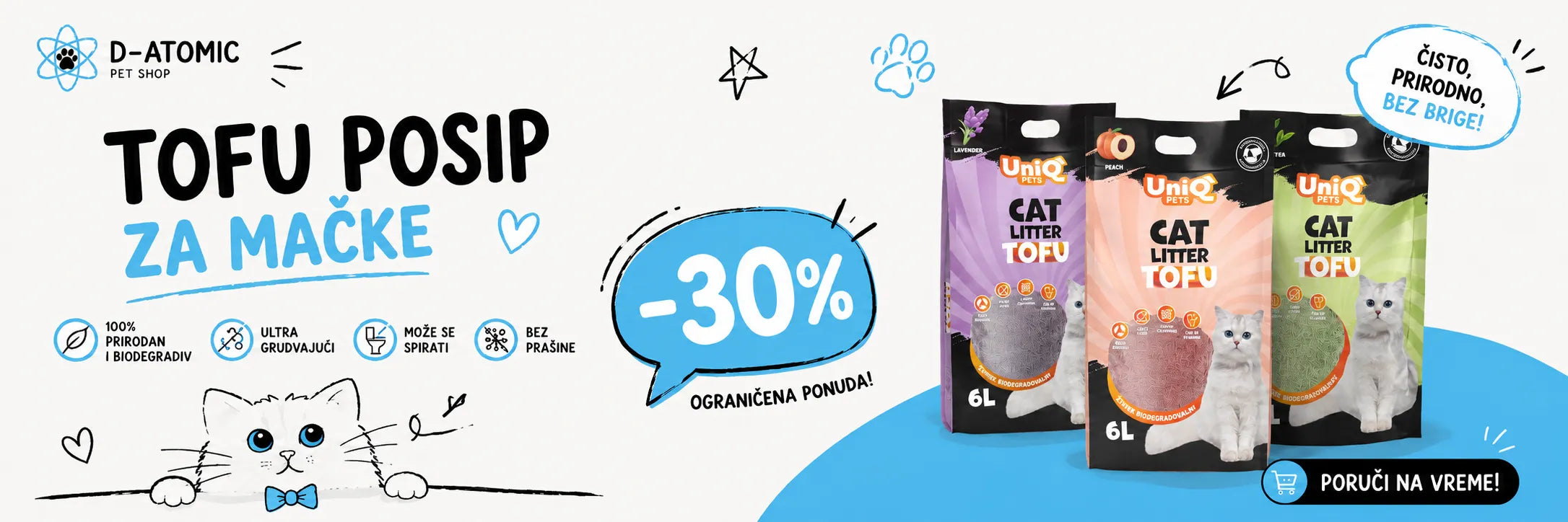 Tofu posip za macke, 30 posto popusta