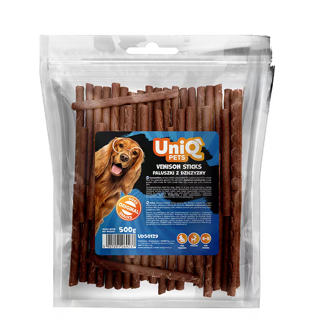 UniIQ poslastice za pse, štapići od mesa divljači (jelena)