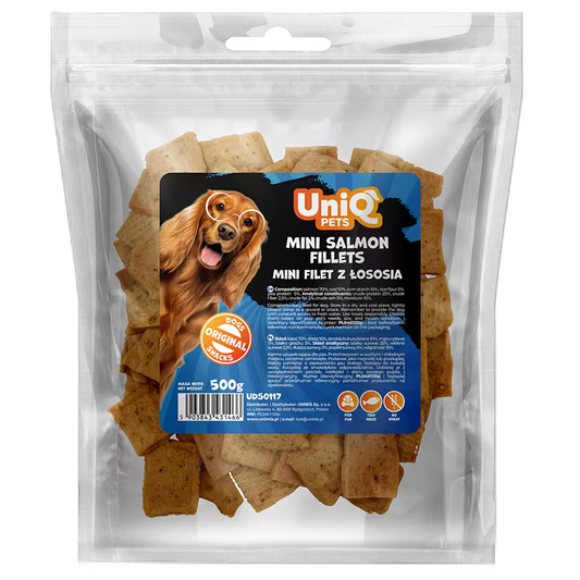 UniQ poslastice za pse, 500g, fileti od lososa