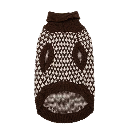 UniQ odeća za ljubimce, debeli vuneni džemper sa kragnom, braon