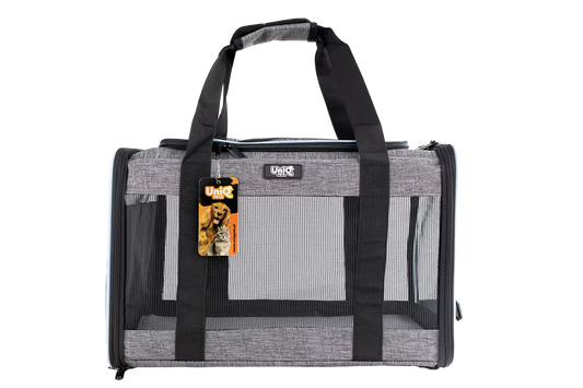 UniQ torba za transport ljubimaca, ručna i torba za rame, sive boje, 45×28×28 cm, za ljubimce do 8kg