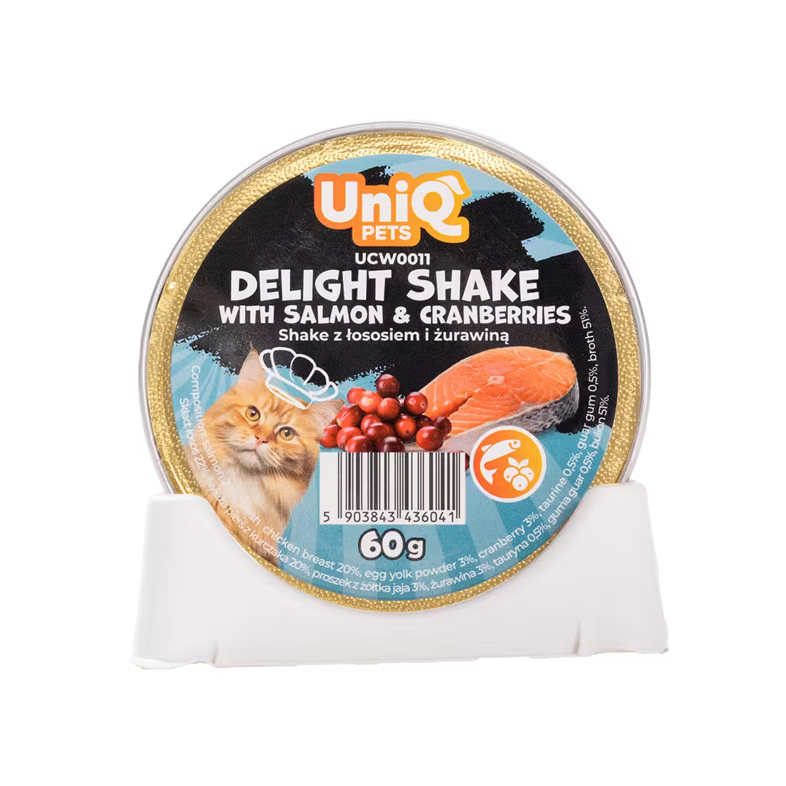 UniQ vlažna hrana za mačke, 60g×6kom, šejk od lososa i borovnice