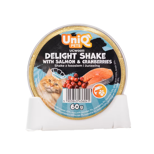 UniQ vlažna hrana za mačke, 60g×6kom, šejk od lososa i borovnice