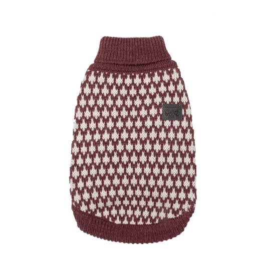 UniQ odeća za ljubimce, debeli vuneni džemper sa kragnom, bordo