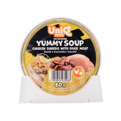 UniQ vlažna hrana za mačke, 60g×6kom, supa sa piletinom i pačetinom
