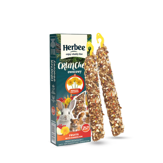 HERBEE poslastice za glodare i kuniće, 115g, voće i maslačak