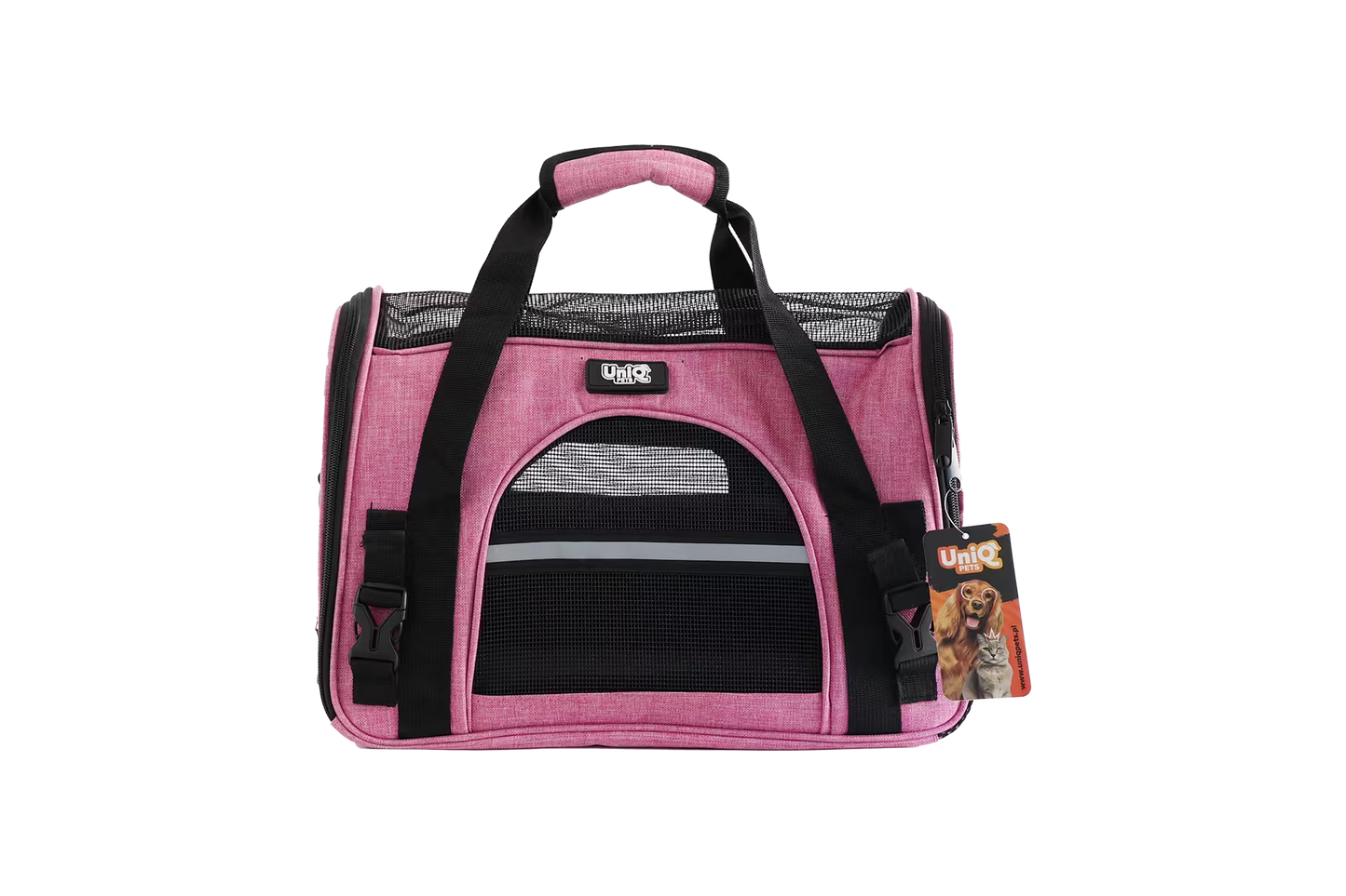 UniQ torba za transport ljubimaca, ručna i torba za rame, reflektujuća roza