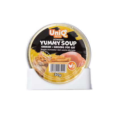 UniQ vlažna hrana za mačke, 30g×8kom, supa sa piletinom i ginsengom